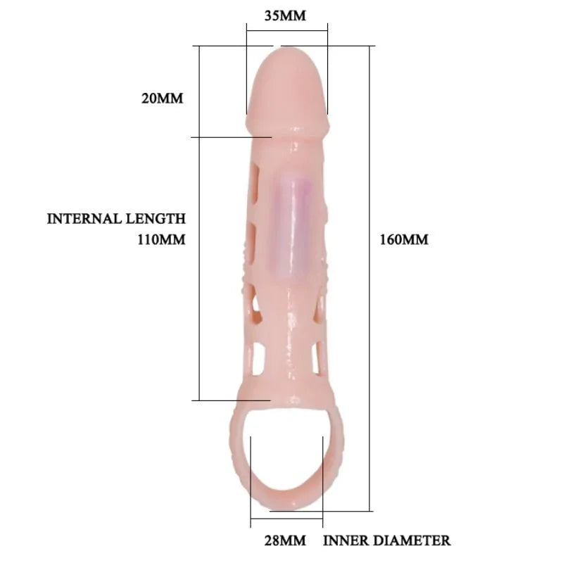 PRETTY LOVE - HARRISON PENIS EXTENDER COVER MIT VIBRATION UND RIEMEN 13.5 CM - Vanelion Paradise