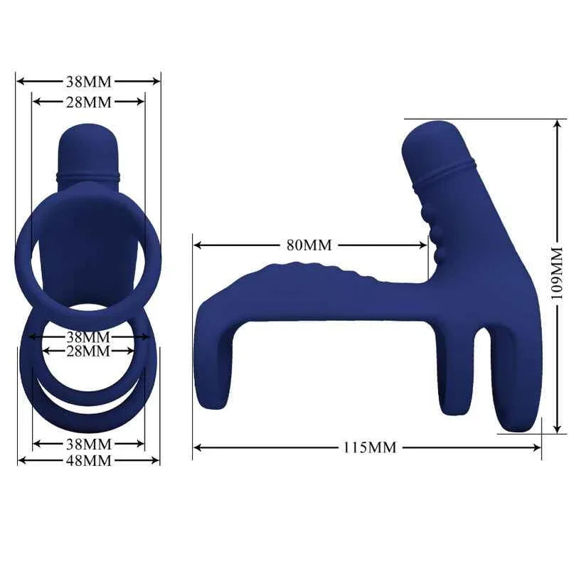 PRETTY LOVE - ELISH VIBRATIONSRING MIT VERLNGERUNG BLAU - Vanelion Paradise