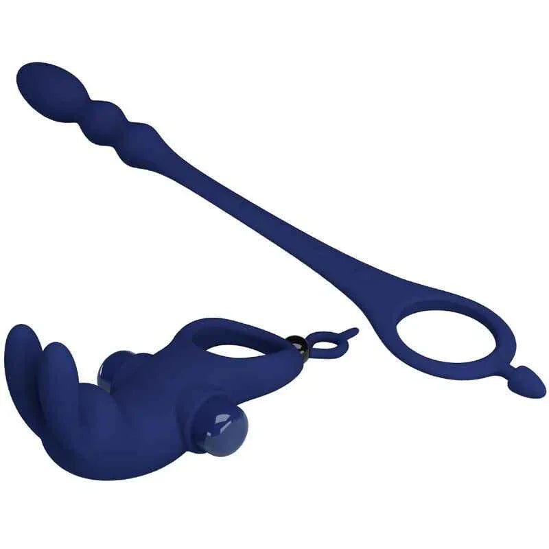 PRETTY LOVE - AYAD RABBIT VIBRATORRING MIT STECKER BLAU - Vanelion Paradise