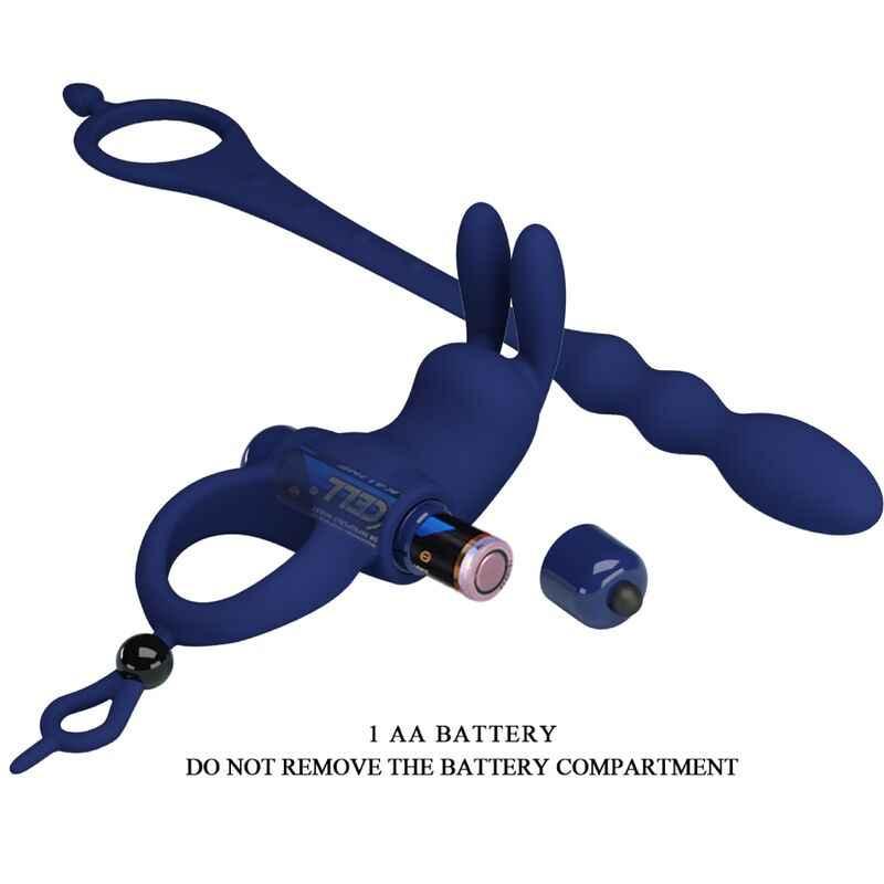 PRETTY LOVE - AYAD RABBIT VIBRATORRING MIT STECKER BLAU - Vanelion Paradise