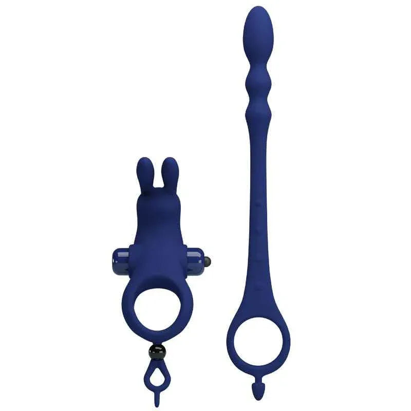PRETTY LOVE - AYAD RABBIT VIBRATORRING MIT STECKER BLAU - Vanelion Paradise