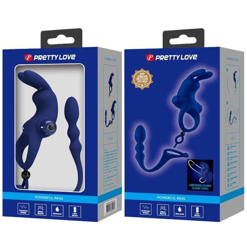 PRETTY LOVE - AYAD RABBIT VIBRATORRING MIT STECKER BLAU - Vanelion Paradise