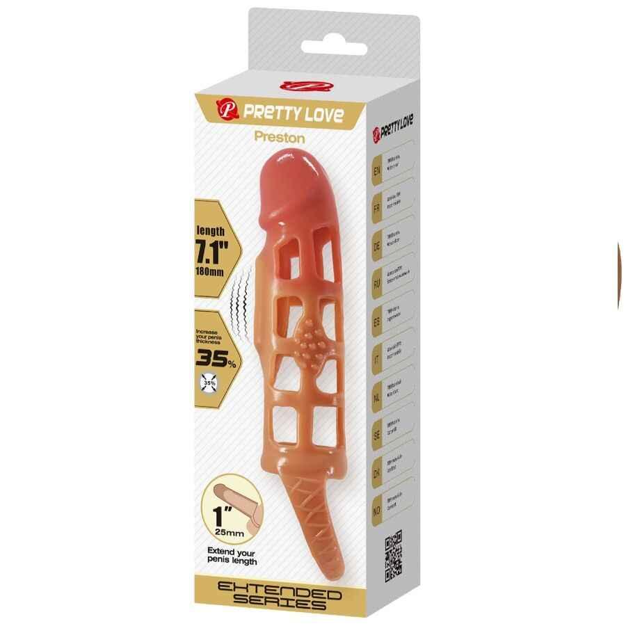 PRETTY LOVE - PRESTON VIBRIERENDE PENISHÜLLE 18 CM - Vanelion Paradise