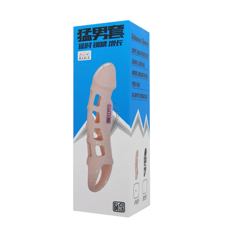 BAILE - PENIS EXTENDER COVER MIT VIBRATION UND NATÜRLICHEM GURT 13.5 CM - Vanelion Paradise